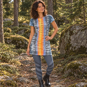 Handgefertigtes Tie-Dye-Kleid S – Mehrfarbig – 100% Baumwolle – Boho-Festival-Stil