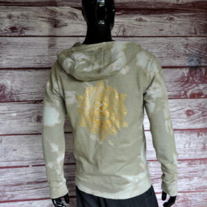 Groen Heren Vest L met Rits – Third Eye Pineal Cone Gouden Opdruk | Spirituele Streetwear
