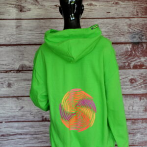 Hellgrüner Hoodie XL - UV Active Airbrush Druck | Unisex Psychedelic Streetwear