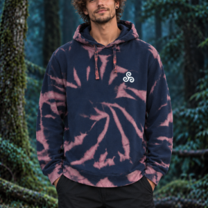 Marineblauer Herren Hoodie XL - Trinity Symbol Bleach | Spiritual Apparel